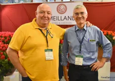 At the booth of Meilland Roses Jean Dyens and Bruno Etavard showed everyone around to see their roses.